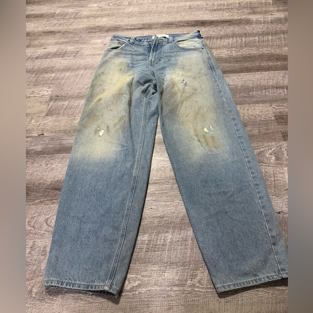 Hollister Men's Faded Blue Straight Jeans